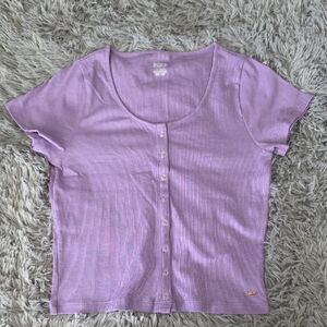 2 For $12. PINK Victoria's Secret Lavender Button-Up Tee